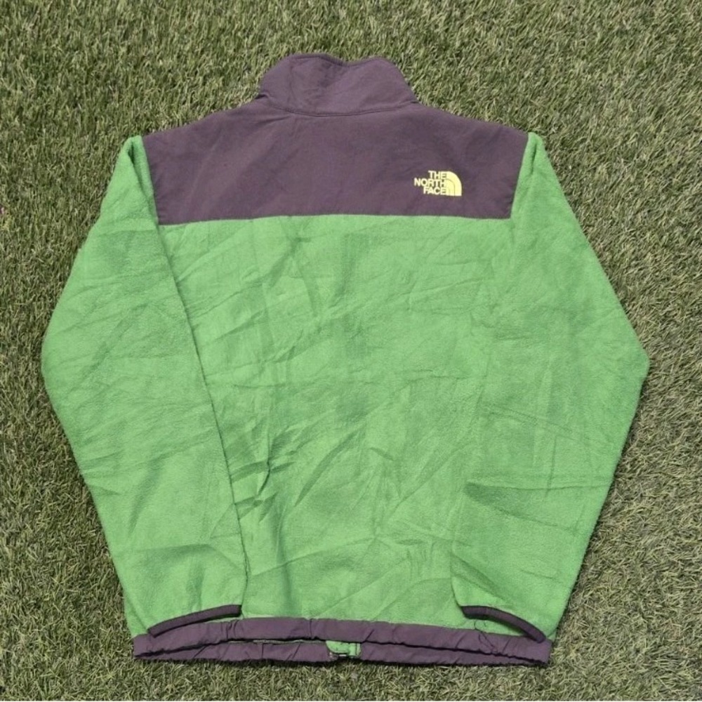 The North Face Denali Fleece Jacket Boys Large 14/16 Green Gray Full Zip Youth